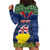 Personalised Niue Christmas Hoodie Dress Coat of Arms and Map Beautiful Merry Xmas Snowflake LT03 - Polynesian Pride