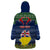 Personalised Niue Christmas Wearable Blanket Hoodie Coat of Arms and Map Beautiful Merry Xmas Snowflake LT03 - Polynesian Pride