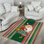 Kiribati Christmas Area Rug Santa With Gift Bag Behind Ribbons Seamless Green Maori LT03 - Polynesian Pride