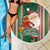 Kiribati Christmas Beach Blanket Santa With Gift Bag Behind Ribbons Seamless Green Maori LT03 - Wonder Print Shop