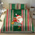 Kiribati Christmas Bedding Set Santa With Gift Bag Behind Ribbons Seamless Green Maori LT03 - Polynesian Pride