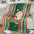 Kiribati Christmas Blanket Santa With Gift Bag Behind Ribbons Seamless Green Maori LT03 - Polynesian Pride