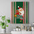 Kiribati Christmas Canvas Wall Art Santa With Gift Bag Behind Ribbons Seamless Green Maori LT03 Green - Polynesian Pride