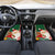 Kiribati Christmas Car Mats Santa With Gift Bag Behind Ribbons Seamless Green Maori LT03 - Polynesian Pride