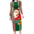 Kiribati Christmas Family Matching Long Sleeve Bodycon Dress and Hawaiian Shirt Santa With Gift Bag Behind Ribbons Seamless Green Maori LT03 Mom's Dress Green - Polynesian Pride