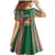 Kiribati Christmas Family Matching Mermaid Dress and Hawaiian Shirt Santa With Gift Bag Behind Ribbons Seamless Green Maori LT03 - Polynesian Pride