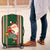 Kiribati Christmas Luggage Cover Santa With Gift Bag Behind Ribbons Seamless Green Maori LT03 Green - Polynesian Pride