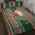 Kiribati Christmas Quilt Bed Set Santa With Gift Bag Behind Ribbons Seamless Green Maori LT03 - Polynesian Pride