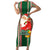 Kiribati Christmas Short Sleeve Bodycon Dress Santa With Gift Bag Behind Ribbons Seamless Green Maori LT03 Long Dress Green - Polynesian Pride