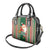 Kiribati Christmas Shoulder Handbag Santa With Gift Bag Behind Ribbons Seamless Green Maori LT03 - Polynesian Pride