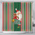 Kiribati Christmas Shower Curtain Santa With Gift Bag Behind Ribbons Seamless Green Maori LT03 - Polynesian Pride