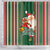 Kiribati Christmas Shower Curtain Santa With Gift Bag Behind Ribbons Seamless Green Maori LT03 - Polynesian Pride