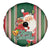 Kiribati Christmas Spare Tire Cover Santa With Gift Bag Behind Ribbons Seamless Green Maori LT03 - Polynesian Pride