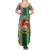 Kiribati Christmas Summer Maxi Dress Santa With Gift Bag Behind Ribbons Seamless Green Maori LT03 - Polynesian Pride