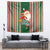 Kiribati Christmas Tapestry Santa With Gift Bag Behind Ribbons Seamless Green Maori LT03 - Polynesian Pride