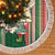 Kiribati Christmas Tree Skirt Santa With Gift Bag Behind Ribbons Seamless Green Maori LT03 - Polynesian Pride