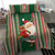 Custom Kiribati Christmas Bedding Set Santa With Gift Bag Behind Ribbons Seamless Green Maori LT03 - Polynesian Pride