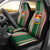 Custom Kiribati Christmas Car Seat Cover Santa With Gift Bag Behind Ribbons Seamless Green Maori LT03 - Polynesian Pride