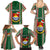 Custom Kiribati Christmas Family Matching Summer Maxi Dress and Hawaiian Shirt Santa With Gift Bag Behind Ribbons Seamless Green Maori LT03 - Polynesian Pride