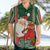 Custom Kiribati Christmas Hawaiian Shirt Santa With Gift Bag Behind Ribbons Seamless Green Maori LT03 - Polynesian Pride