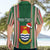 Custom Kiribati Christmas Hawaiian Shirt Santa With Gift Bag Behind Ribbons Seamless Green Maori LT03 - Polynesian Pride