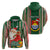 Custom Kiribati Christmas Hoodie Santa With Gift Bag Behind Ribbons Seamless Green Maori LT03 - Polynesian Pride