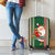 Custom Kiribati Christmas Luggage Cover Santa With Gift Bag Behind Ribbons Seamless Green Maori LT03 - Polynesian Pride