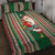 Custom Kiribati Christmas Quilt Bed Set Santa With Gift Bag Behind Ribbons Seamless Green Maori LT03 - Polynesian Pride