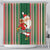 Custom Kiribati Christmas Shower Curtain Santa With Gift Bag Behind Ribbons Seamless Green Maori LT03 - Polynesian Pride