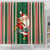 Custom Kiribati Christmas Shower Curtain Santa With Gift Bag Behind Ribbons Seamless Green Maori LT03 - Polynesian Pride