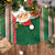 Custom Kiribati Christmas Tree Skirt Santa With Gift Bag Behind Ribbons Seamless Green Maori LT03 - Polynesian Pride