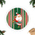 Custom Kiribati Christmas Tree Skirt Santa With Gift Bag Behind Ribbons Seamless Green Maori LT03 - Polynesian Pride