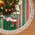 Custom Kiribati Christmas Tree Skirt Santa With Gift Bag Behind Ribbons Seamless Green Maori LT03 - Polynesian Pride