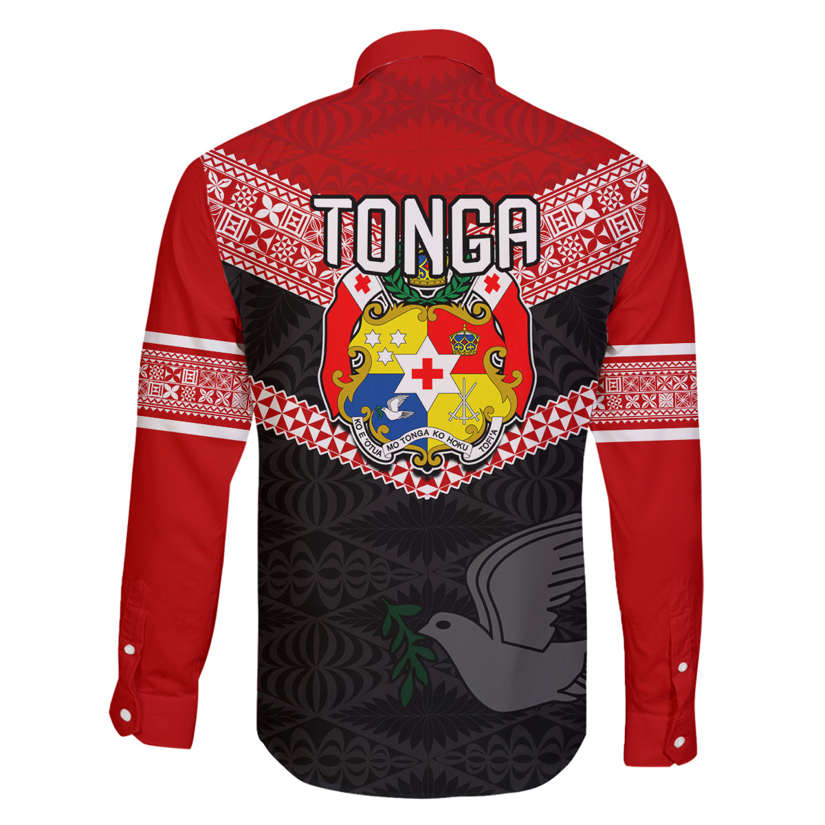 Tonga Family Matching Puletasi Dress and Hawaiian Shirt Tonga Coat of Arms with Seamless Tapa Ngatu Pattern LT03 - Polynesian Pride