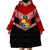 Tonga Wearable Blanket Hoodie Tonga Coat of Arms with Seamless Tapa Ngatu Pattern LT03 - Polynesian Pride