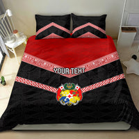 Personalised Tonga Bedding Set Tonga Coat of Arms with Seamless Tapa Ngatu Pattern LT03 - Polynesian Pride
