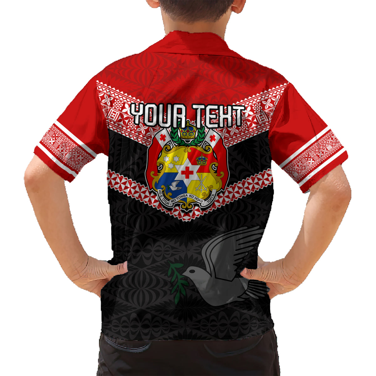 Personalised Tonga Hawaiian Shirt Tonga Coat of Arms with Seamless Tapa Ngatu Pattern LT03 - Polynesian Pride