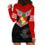 Personalised Tonga Hoodie Dress Tonga Coat of Arms with Seamless Tapa Ngatu Pattern LT03 - Polynesian Pride