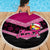 Tonga Christmas Beach Blanket Tongan Coat of Arms Santa With Ngatu Pattern Christmas Pink Style LT03 - Wonder Print Shop
