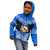 Tonga Christmas Kid Hoodie Tongan Coat of Arms Santa With Ngatu Pattern Christmas Blue Style LT03 - Polynesian Pride