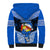 Tonga Christmas Sherpa Hoodie Tongan Coat of Arms Santa With Ngatu Pattern Christmas Blue Style LT03 - Polynesian Pride