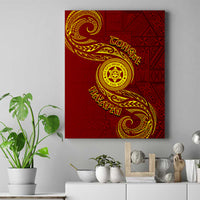 Tonga Ha'apai High School Canvas Wall Art Ngatu and Maori Ethnic Tribal Pattern LT03 Red - Polynesian Pride