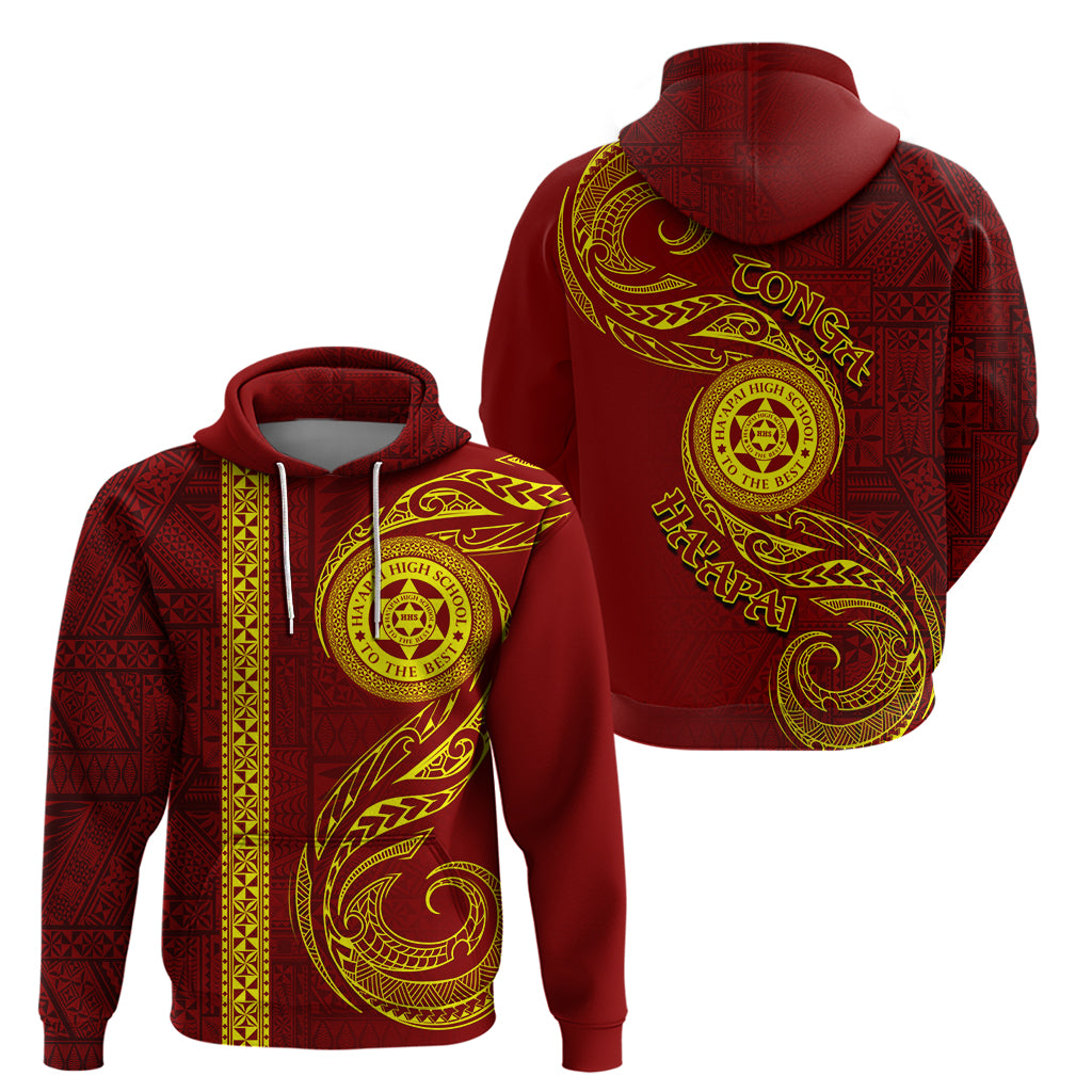 Tonga Ha'apai High School Hoodie Ngatu and Maori Ethnic Tribal Pattern LT03 - Polynesian Pride