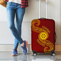 Tonga Ha'apai High School Luggage Cover Ngatu and Maori Ethnic Tribal Pattern LT03 - Polynesian Pride