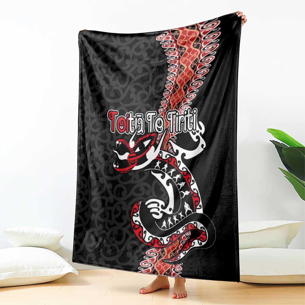 Aotearoa Toitu Te Tiriti Blanket Maori Taniwha Haka - Honour the Treaty LT03