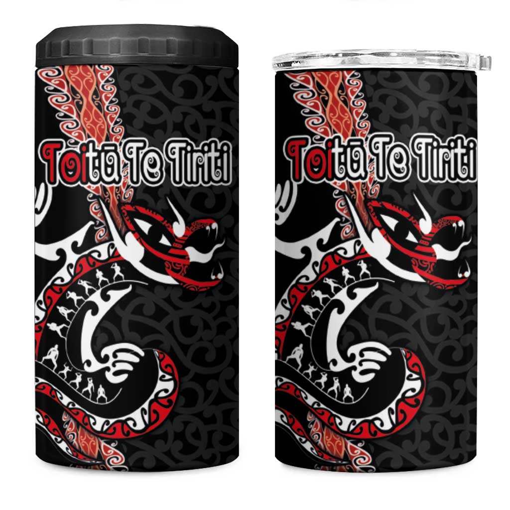 Aotearoa Toitu Te Tiriti 4 in 1 Can Cooler Tumbler Maori Taniwha Haka - Honour the Treaty