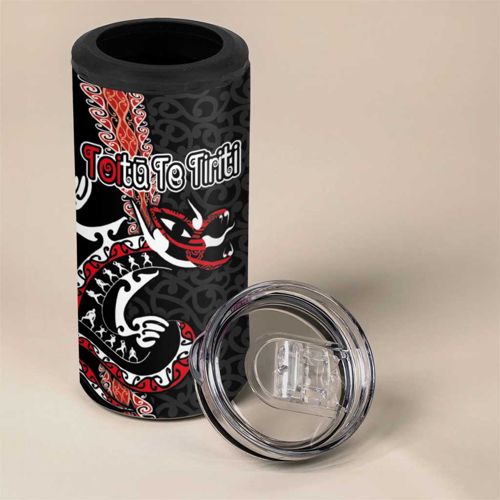 Aotearoa Toitu Te Tiriti 4 in 1 Can Cooler Tumbler Maori Taniwha Haka - Honour the Treaty