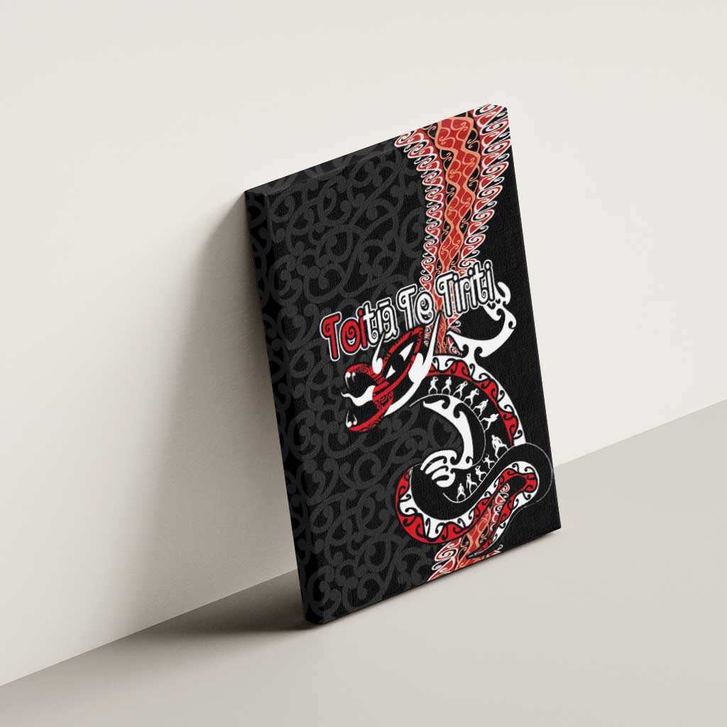 Aotearoa Toitu Te Tiriti Canvas Wall Art Maori Taniwha Haka - Honour the Treaty LT03