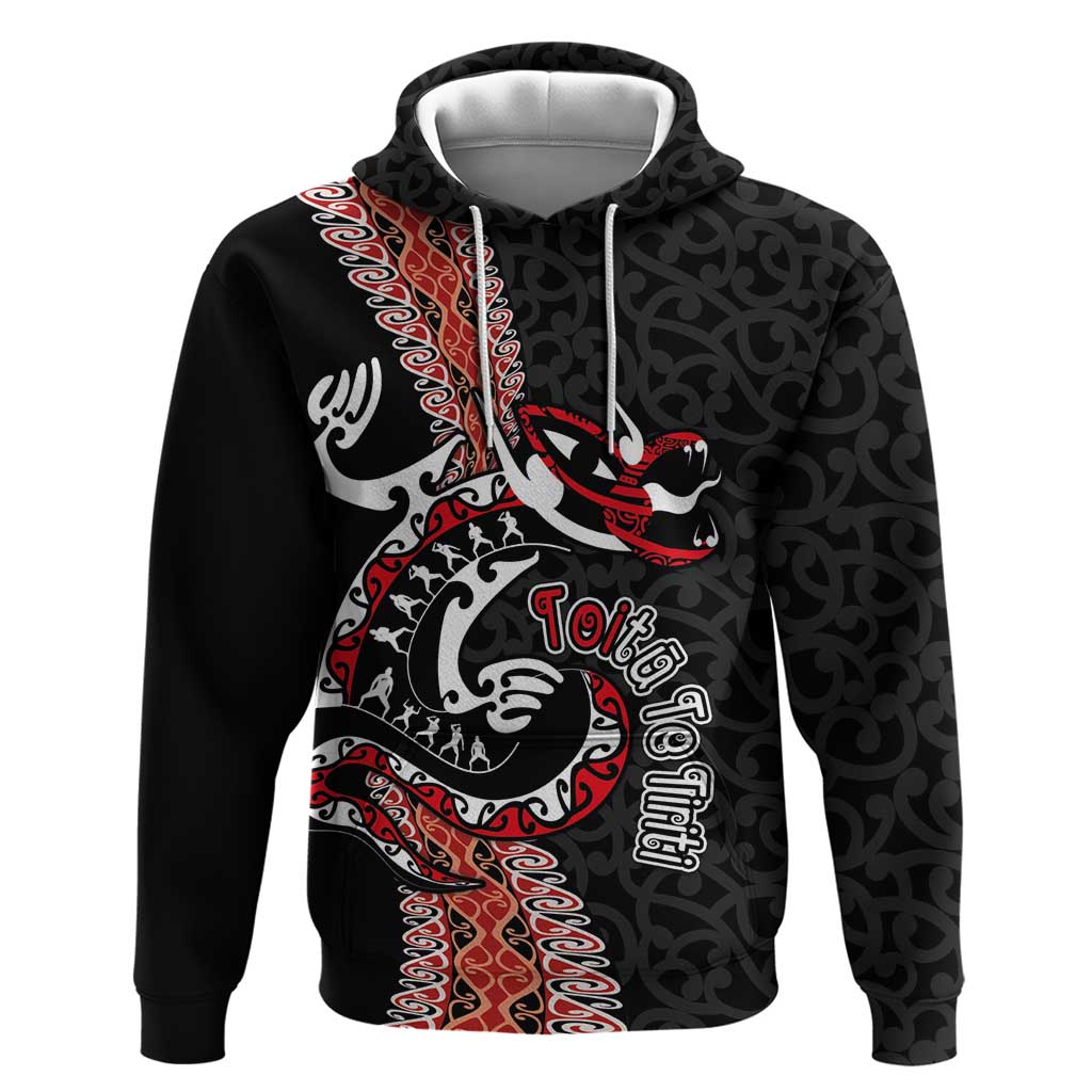 Aotearoa Toitu Te Tiriti Hoodie Maori Taniwha Haka - Honour the Treaty LT03