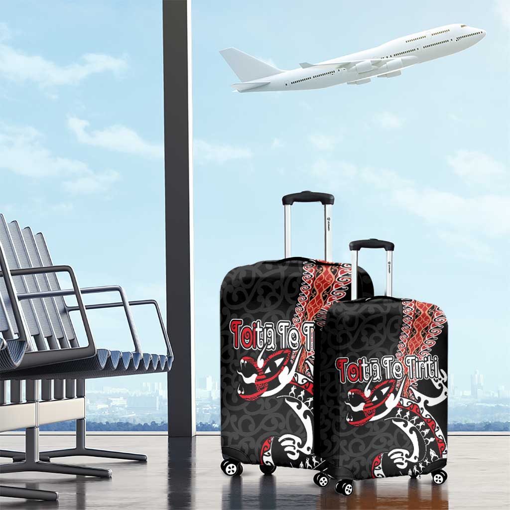 Aotearoa Toitu Te Tiriti Luggage Cover Maori Taniwha Haka - Honour the Treaty LT03 - Polynesian Pride